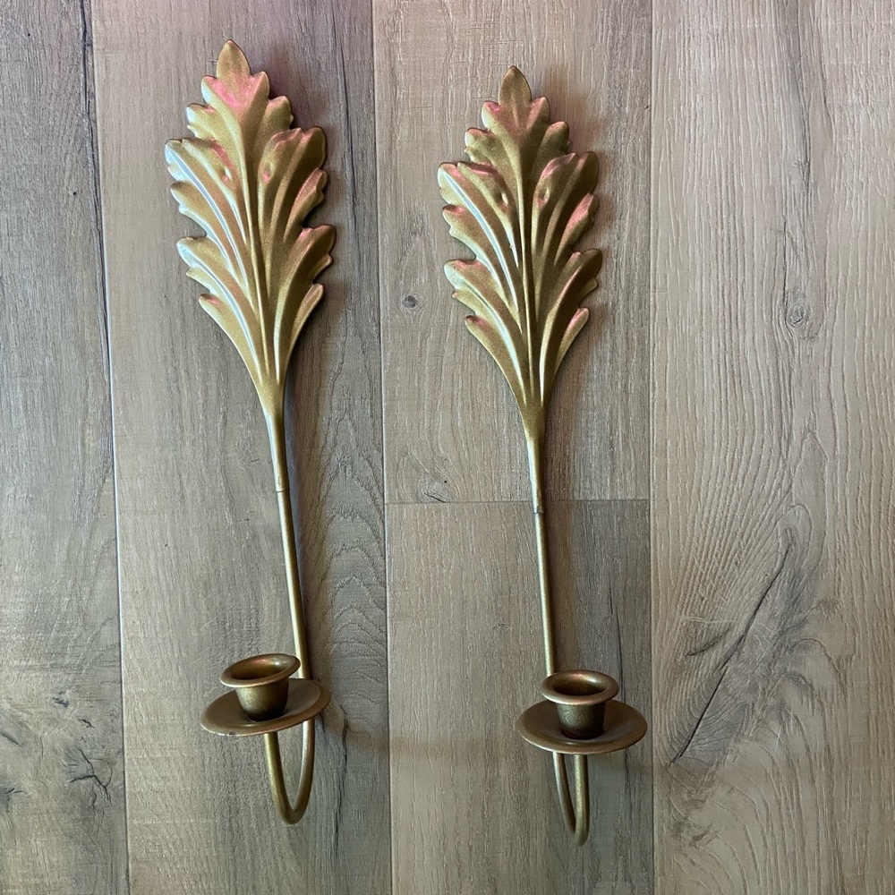 Vintage Brass Coloured Wall Candle Holder